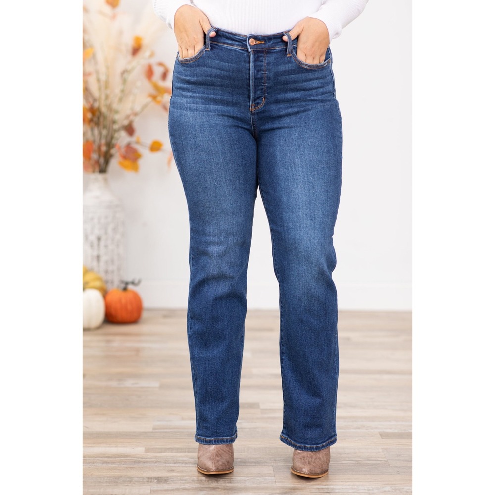 Judy Blue Hidden Button Fly Dad Fit Jeans Plus Size 14W High Waisted